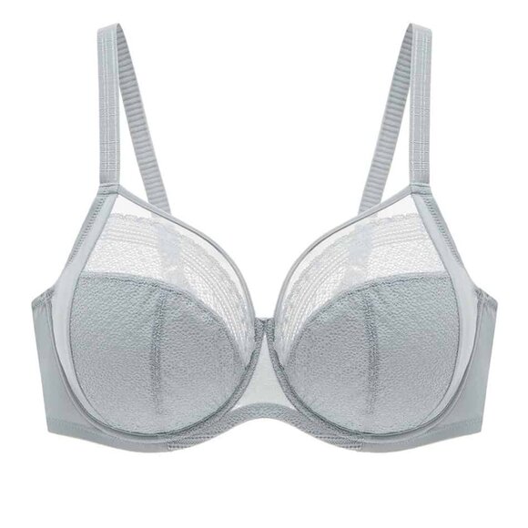 Salma FlexWire Full Coverage Lace Bra Gray SZ:46H - Picture 1 of 5